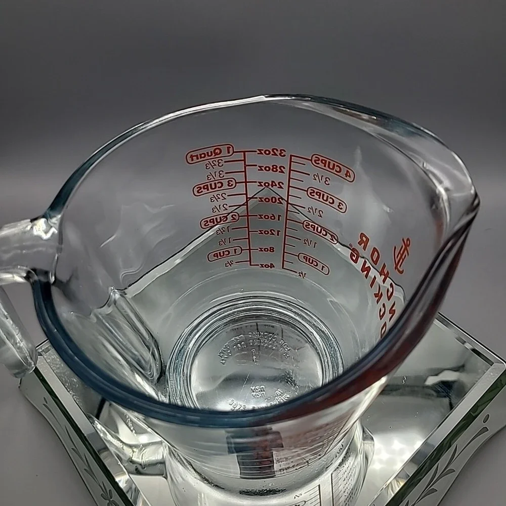 Anchor Hocking 4‎ Cup Glass Measuring Cup 32oz Red Lettering #8